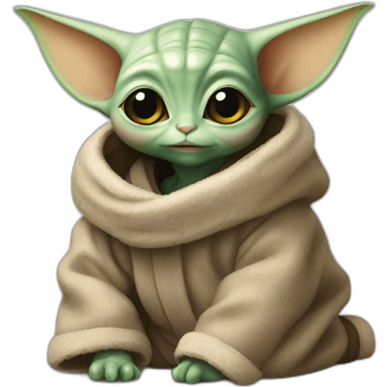 Baby yoda in a cat emoji