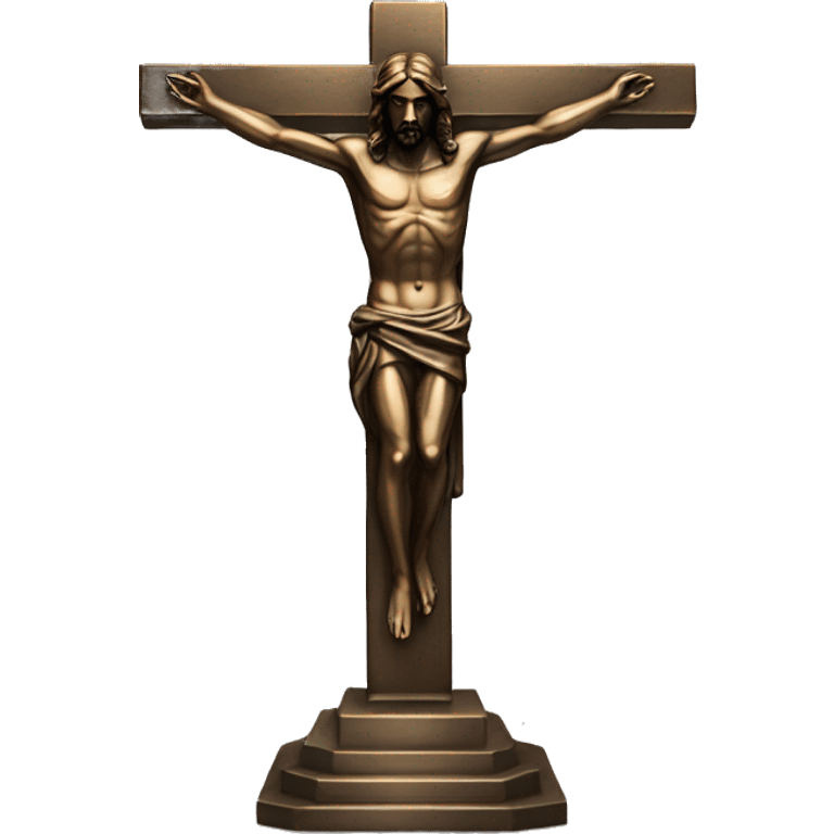 bronze christ body statue with cross emoji