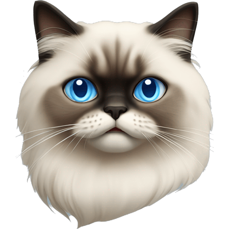 Blue eyes, Himalayan cat with tongue sticking out  emoji