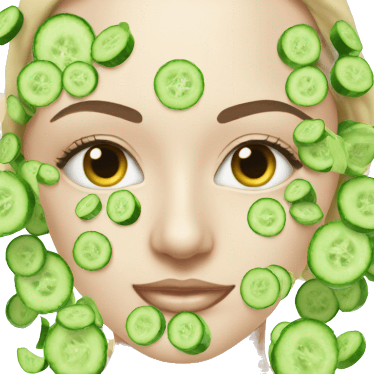 facemask beauty treatment cucumber eyes emoji