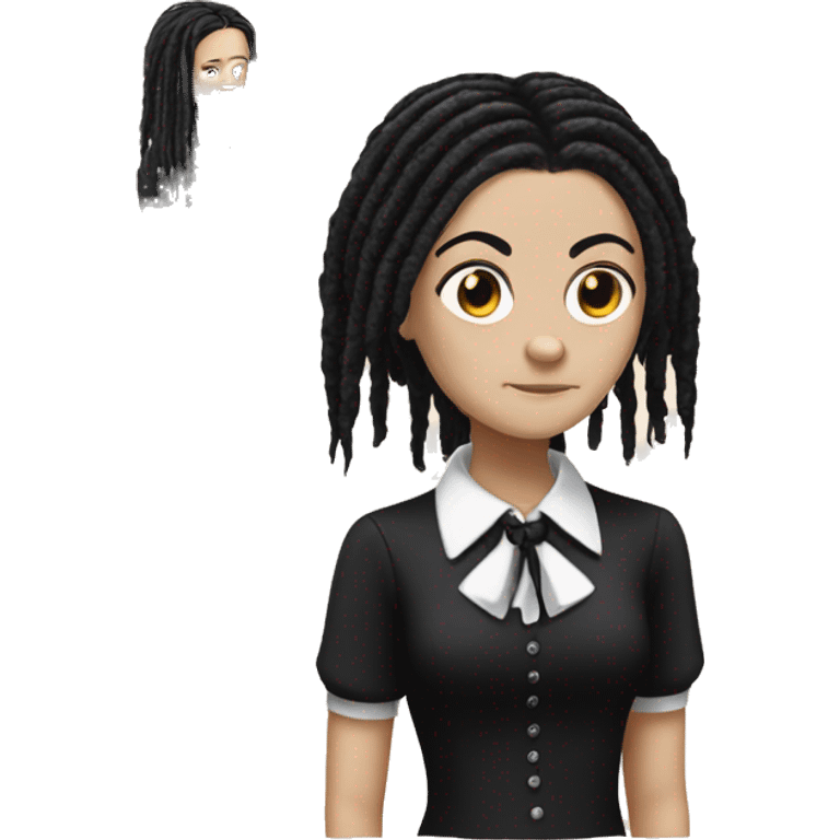 Wednesday Addams, dreadlocks hairstyle emoji