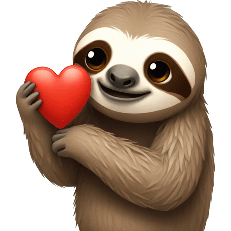 sloth holding heart emoji