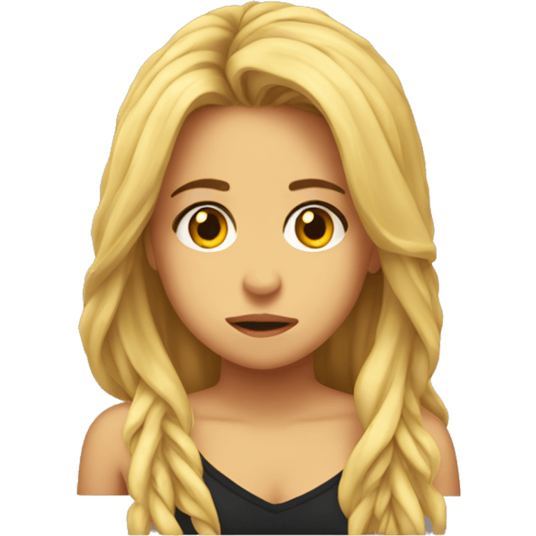 Shakira with sad expression emoji