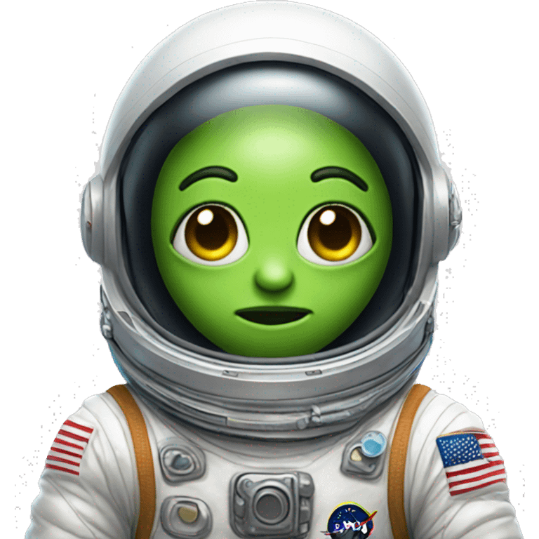 alien in an astronaut suit face emoji