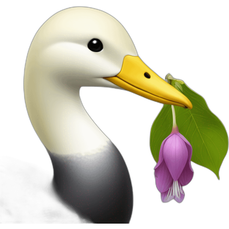 cute minnesota loon nestled in Cypripedium reginae emoji