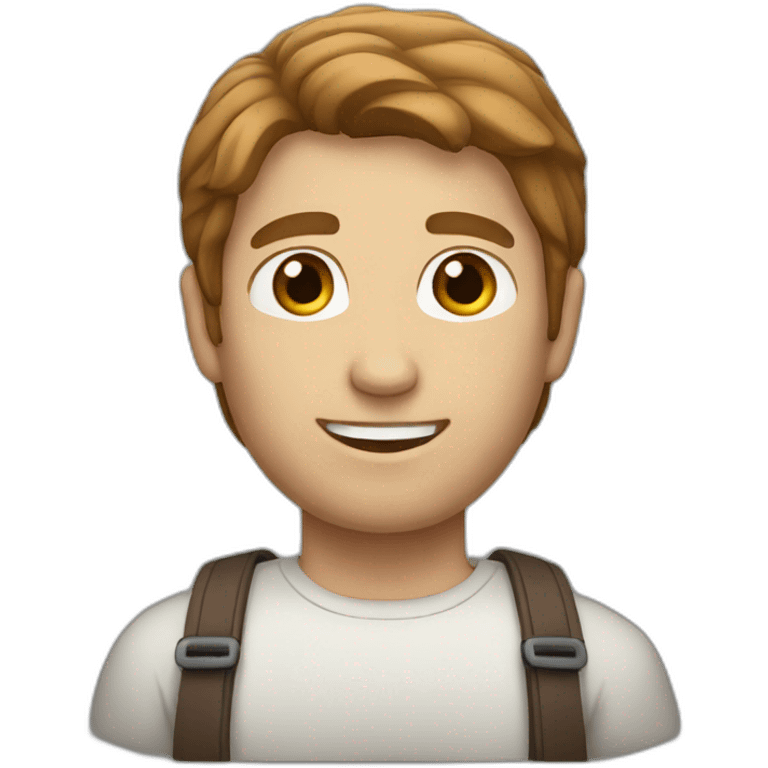 Generic white male with brown hair emoji