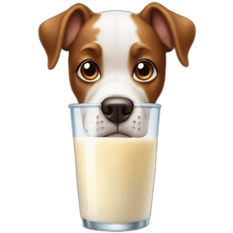 Dog drink milk  emoji