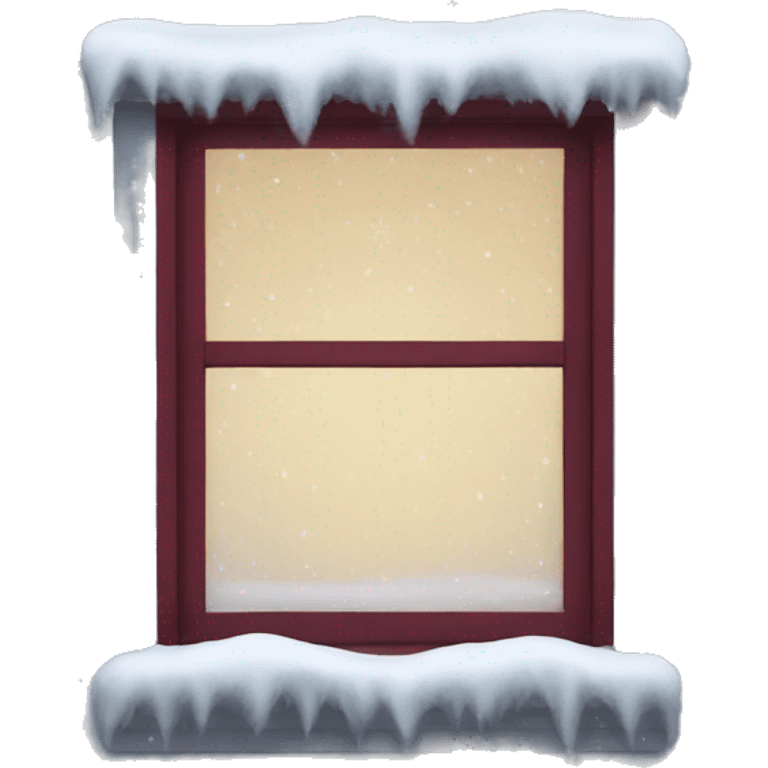 snowy burgundy window  emoji