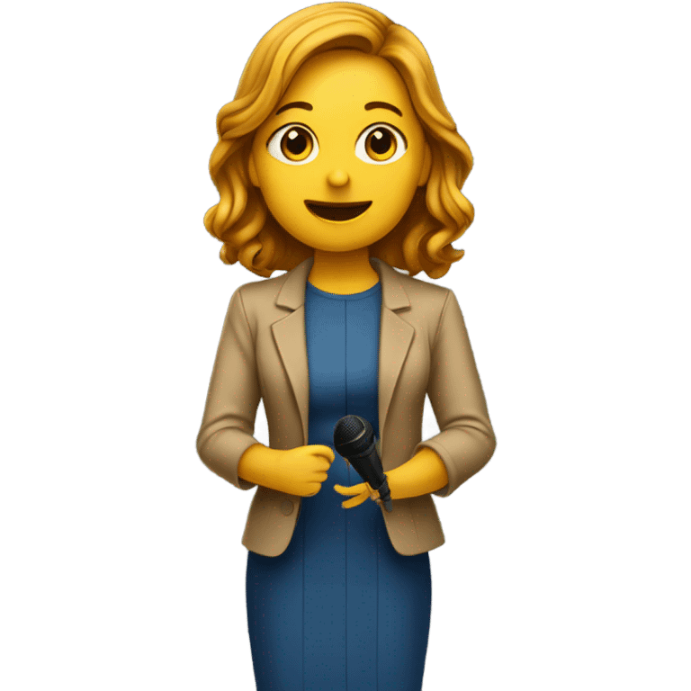 A girl speaking at the conference  emoji