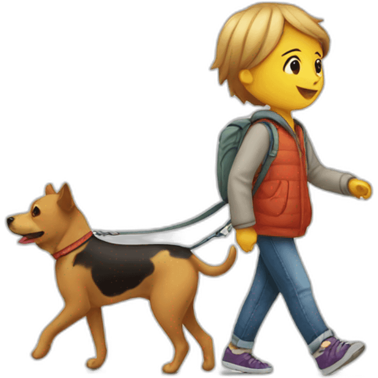 child walking dog emoji