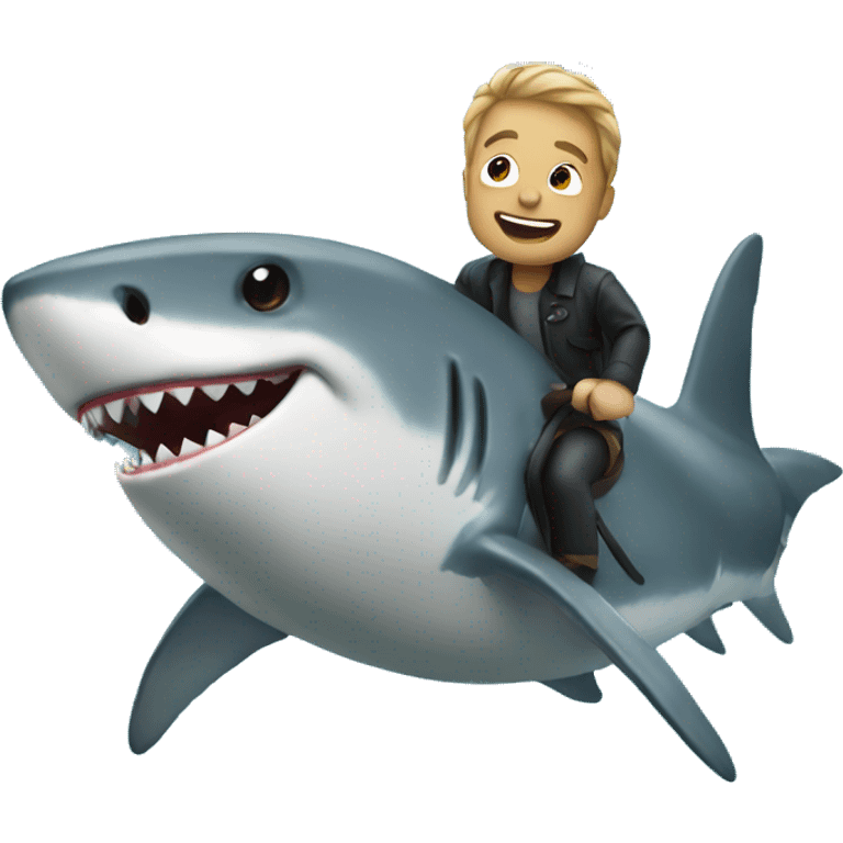 Me riding a shark emoji