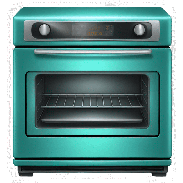 Realistic metallic turquoise oven isolated. emoji