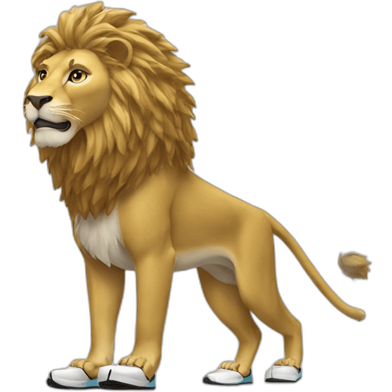 Lion with adidas ultraboost shoes emoji