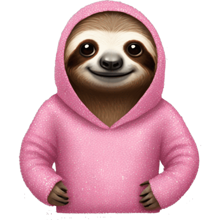 sloth in a pink sparkly sweater emoji