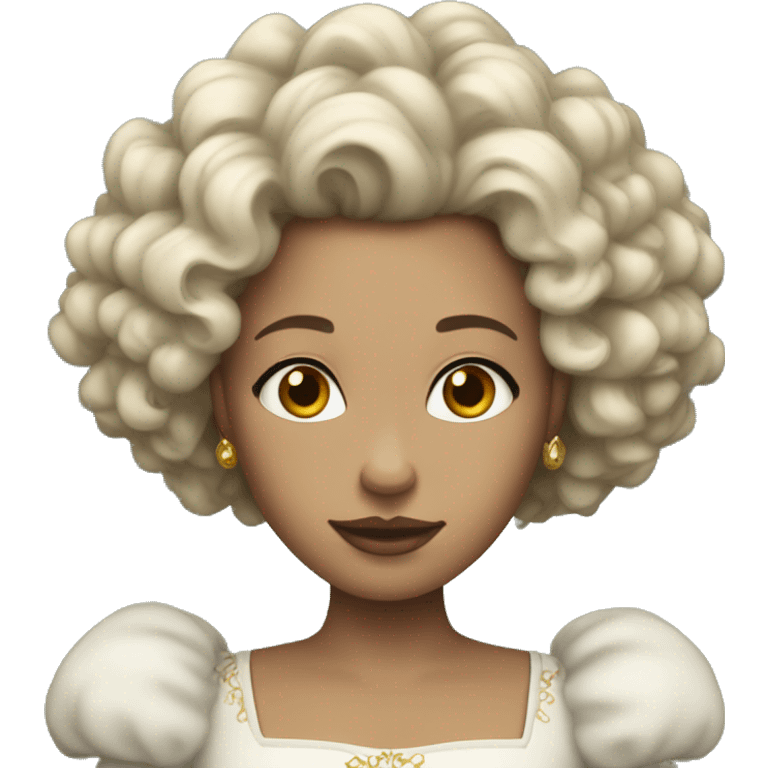 Queen with brown curly hair pale skin  emoji