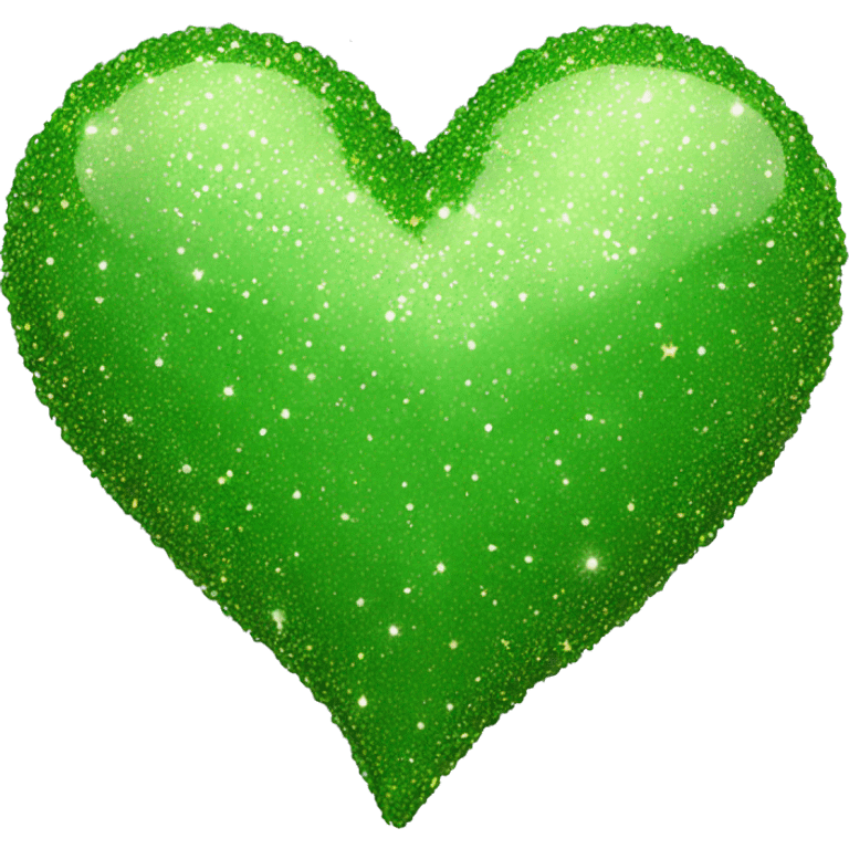 Un corazon verde con brillitos que diga te amo  emoji