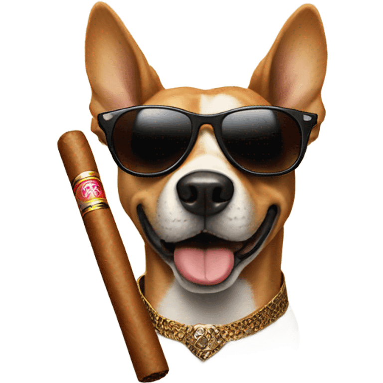 cool Dog smoking a cigar emoji