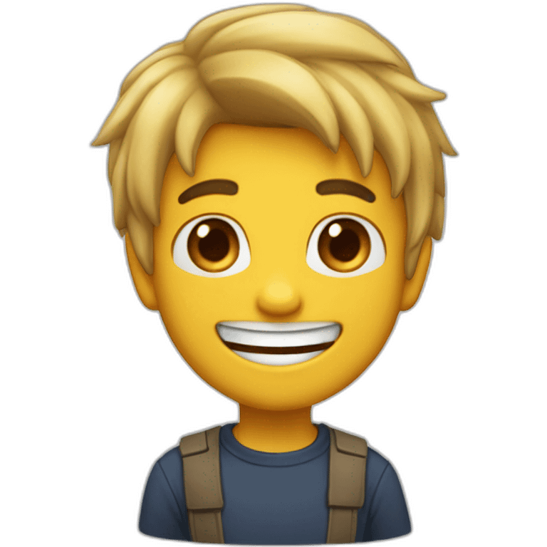 Morenito con pelo bajito y sonrisa  emoji