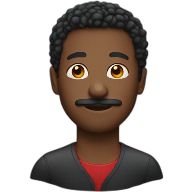 Black man with red mustache emoji