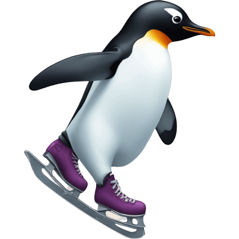 penguin on ice skates emoji