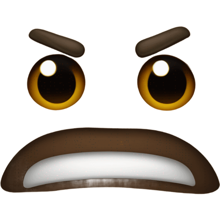 Poop with mad face emoji