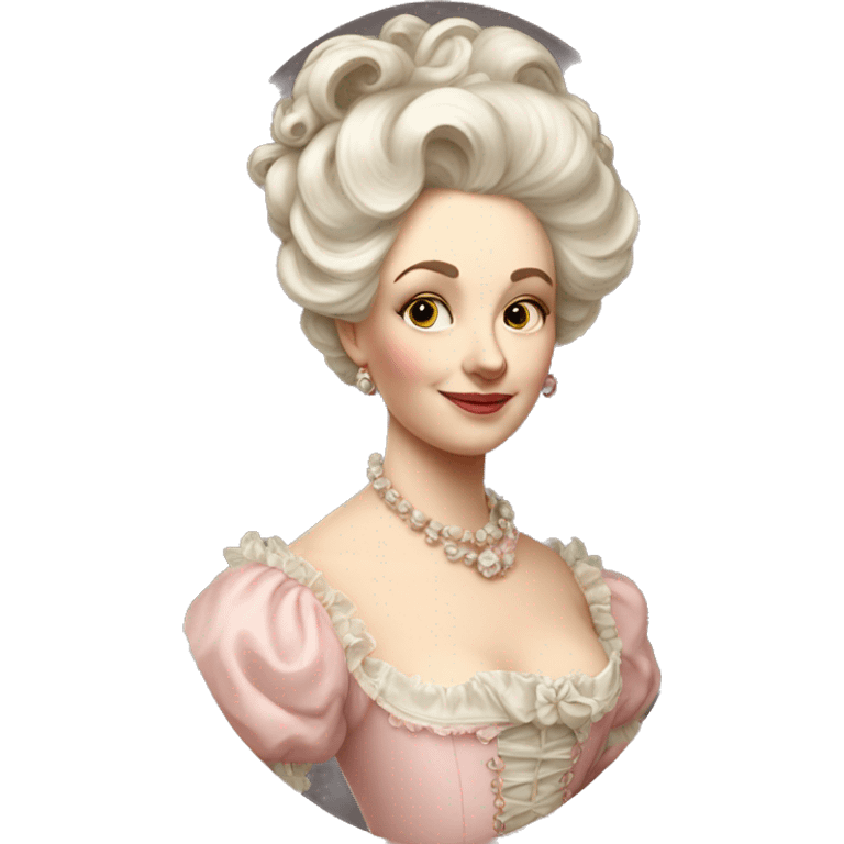 vintage rococo white woman in a light pink gown  emoji