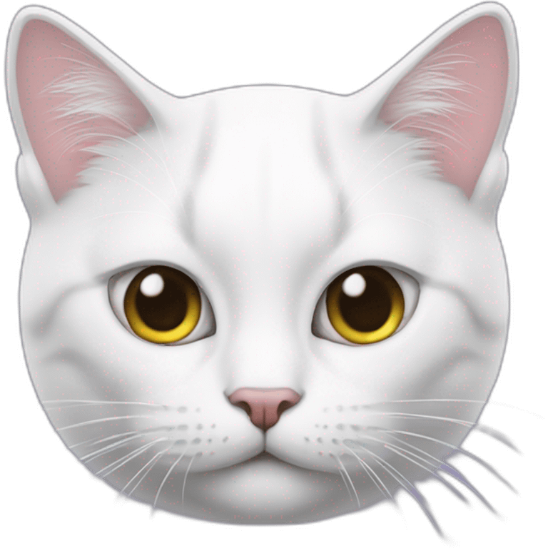 Gato branco de olho lilás emoji