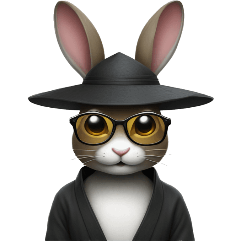 A ninja rabbit with glasses and vietnamese hat emoji