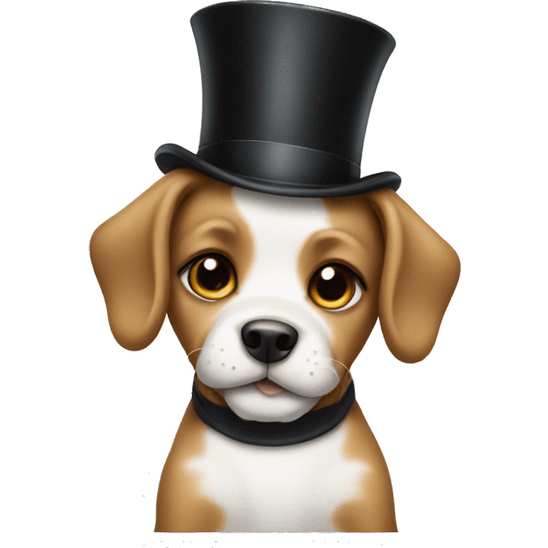 puppy in a top hat emoji