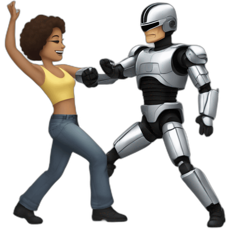 Vandamme dancing with robocop emoji