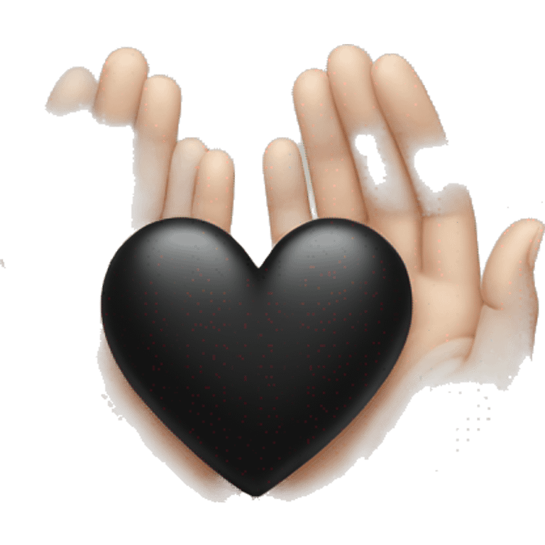 Heart hands with black heart emoji