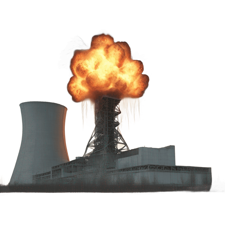 super-realistic exploded Chernobyl nuclear power plant emoji