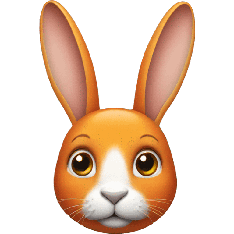 A rabbit with a tangerine on its forehead facing the front emoji