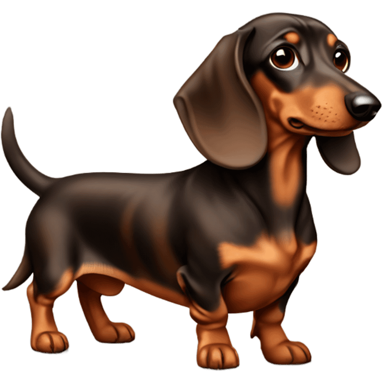 brown and tan dapple dachshund  emoji