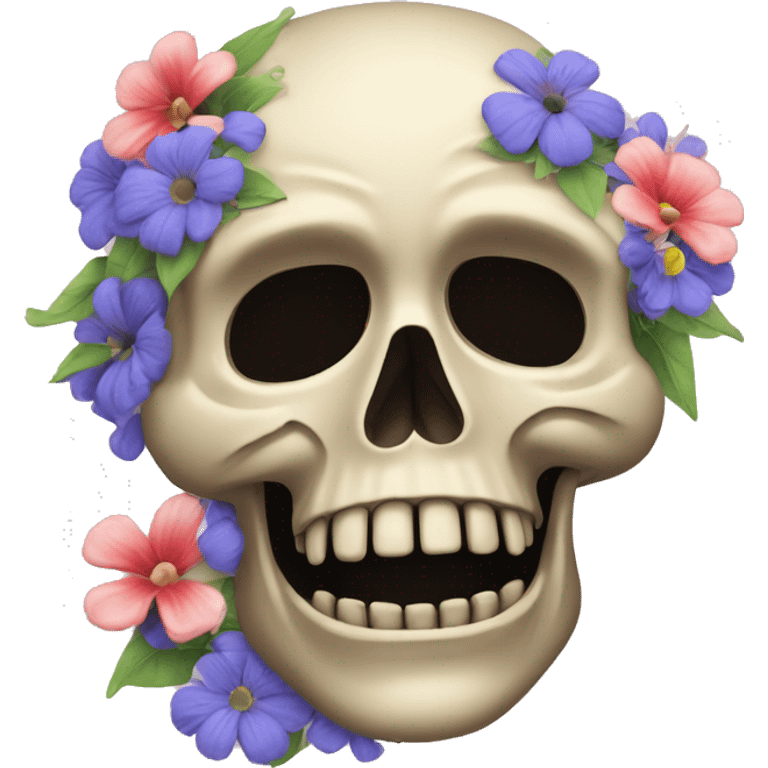 Totenkopf mit Blumen  emoji