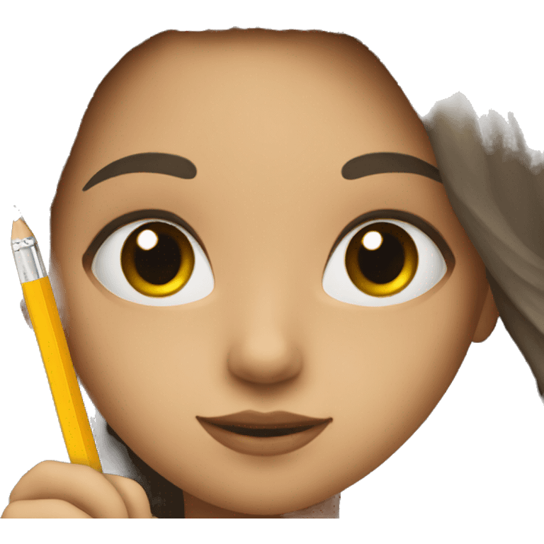 girl with the pencil emoji