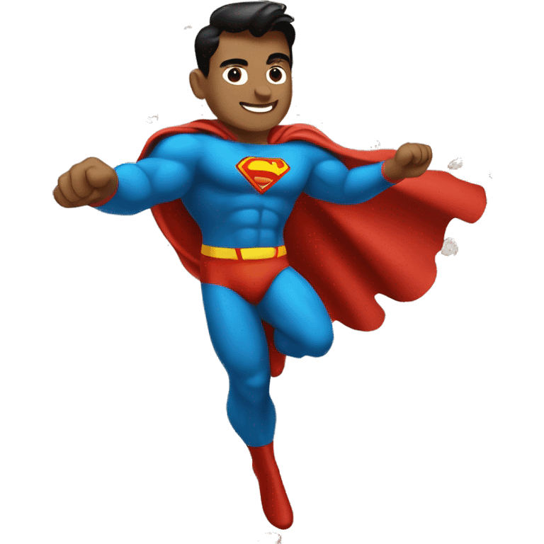 indian superman flying with a load of brands emoji