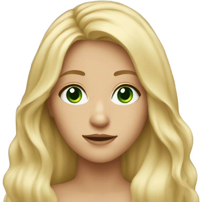 blond long hair girl green eyes emoji