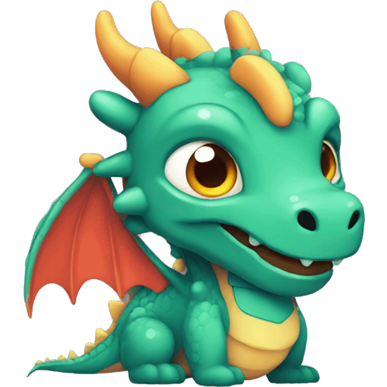 dragon cute pixel style emoji