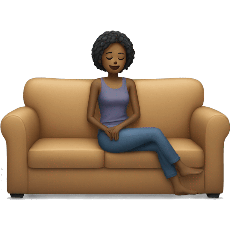 woman resting on a sofa emoji