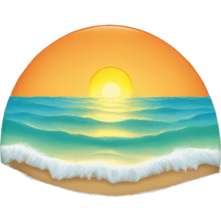 The sun warms the beach emoji