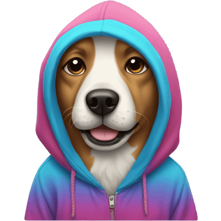 Dog wearing a hoodie  emoji