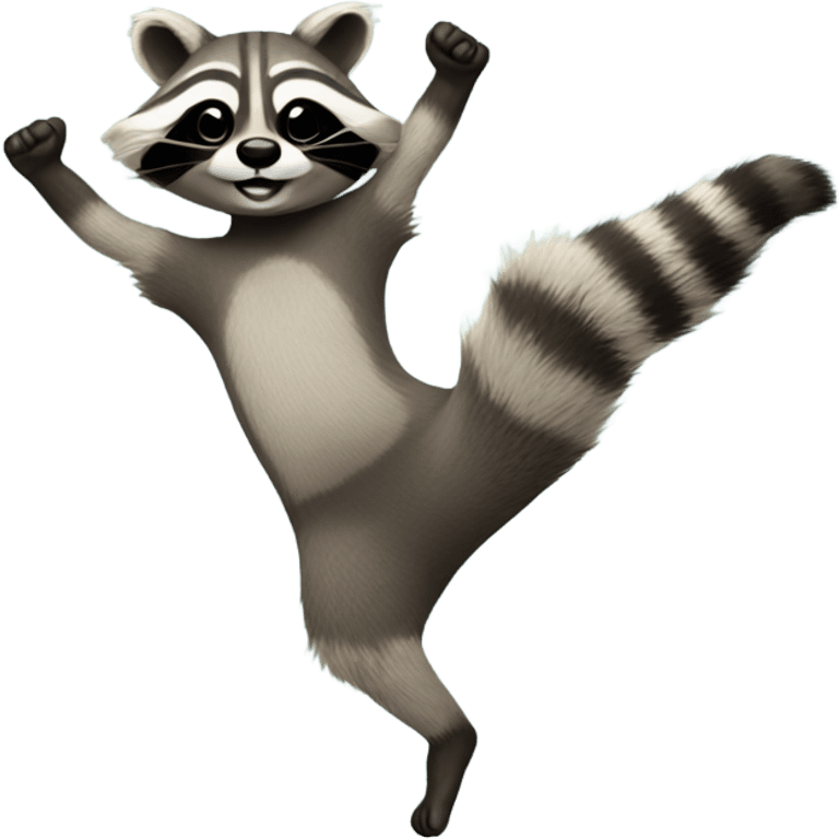 Raccoon doing a handstand emoji