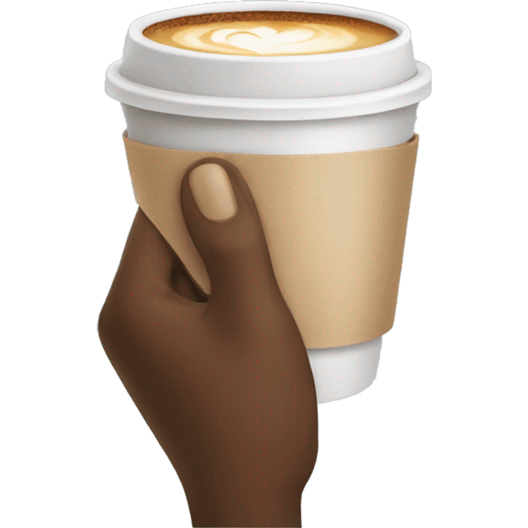 hand holding a coffee emoji