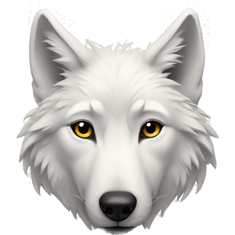 White wolf with butterfly emoji