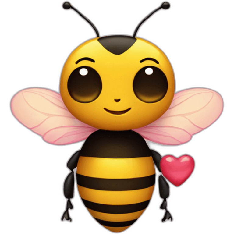 Bumblebee holding a heart emoji