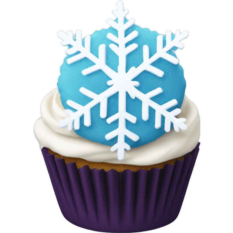 Snowflake cupcake emoji