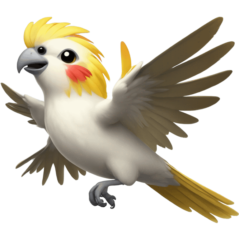 cockatiel bird flying emoji