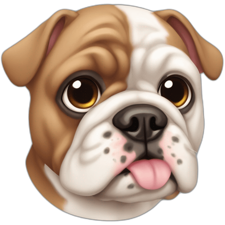 Bouledogue français brun avec yeux bleu emoji