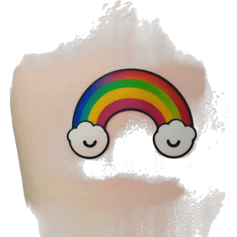 Rainbow in Semicolon shape tattoo emoji